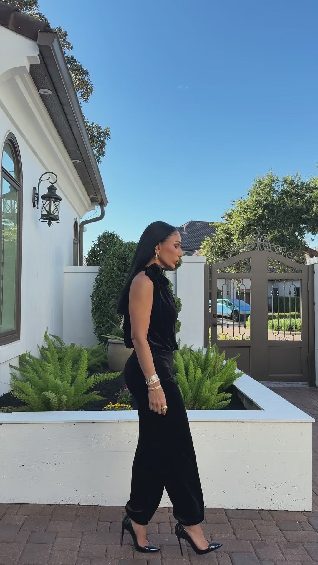 Dime (Black Velvet Pant Set)