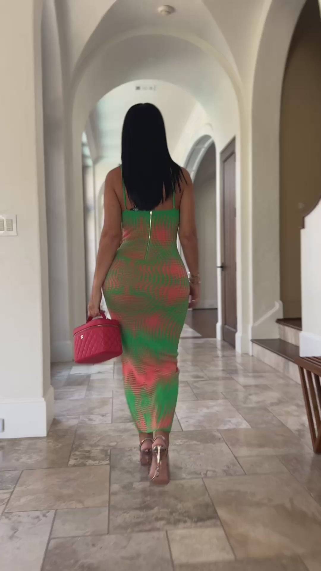 Florenza (Green/Peach Maxi Dress)