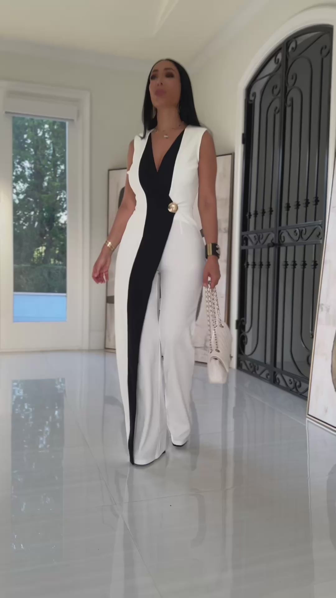 Belen (White/Black Jumpsuit)