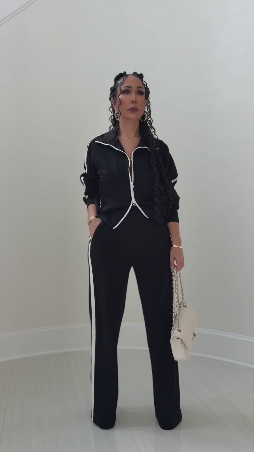 Meta (Black/White Pant Set)