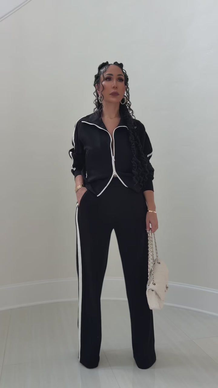 Meta (Black/White Pant Set)