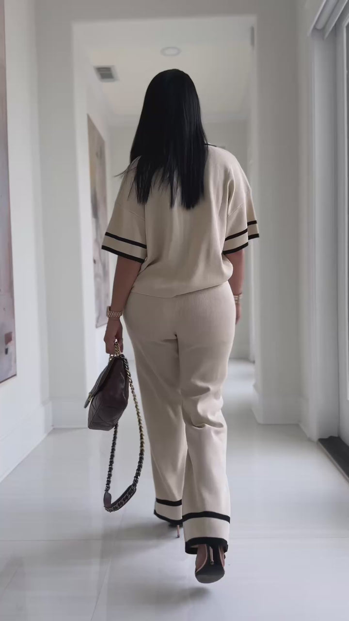 Landon (Khaki/Black Pant Set)