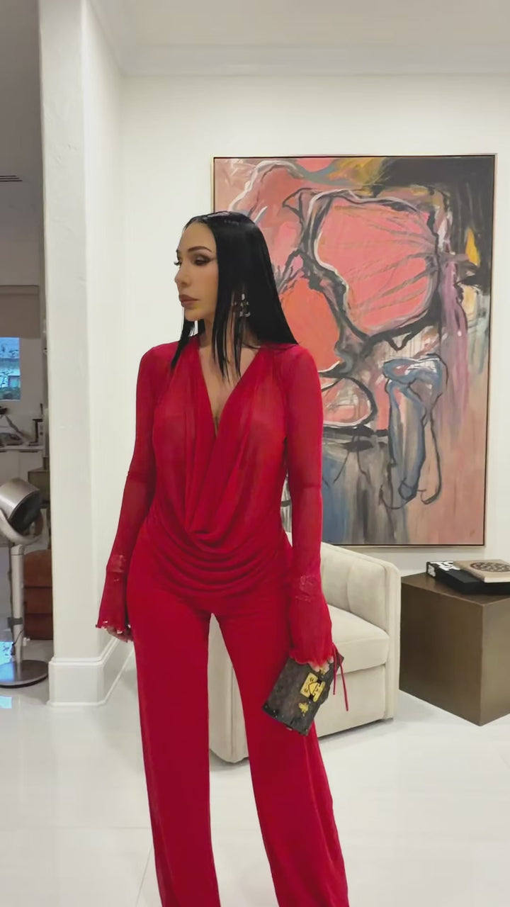 Patricia (Red Pant Set)
