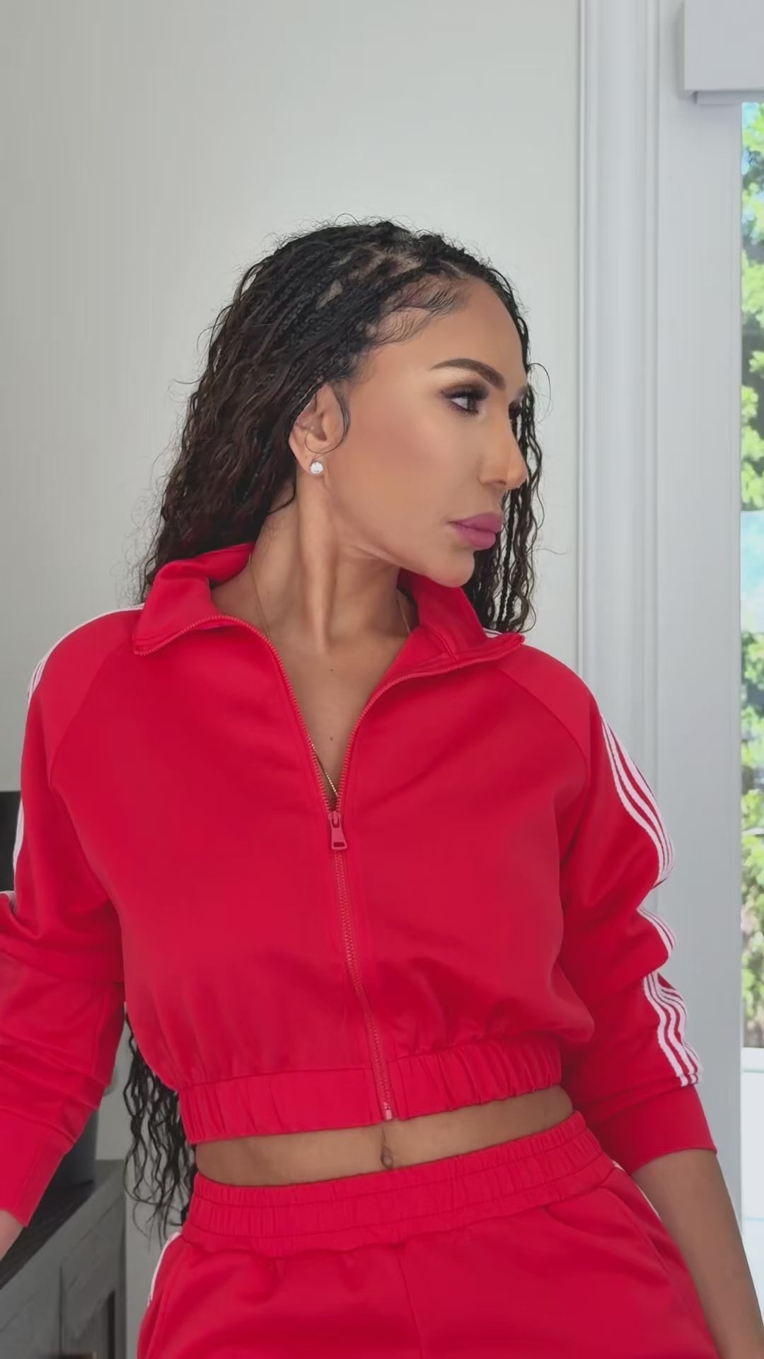 Metro (Red/White Pant Set)