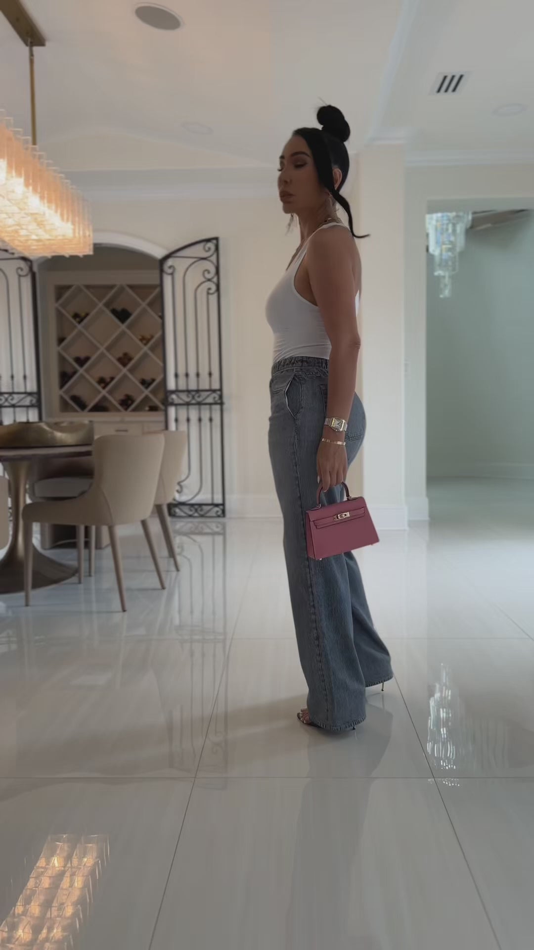 Headline (Medium Denim Print Pants)