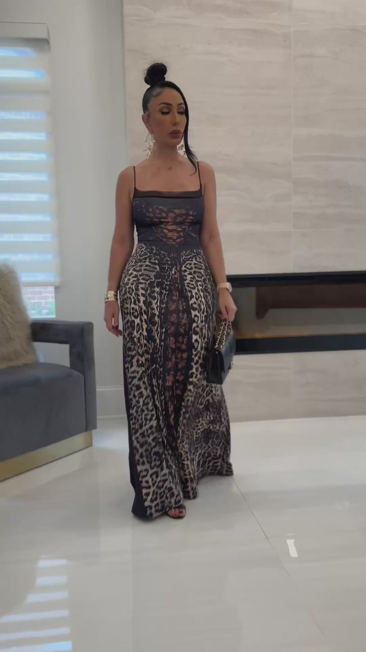 Catcher (Animal Print Maxi Dress)