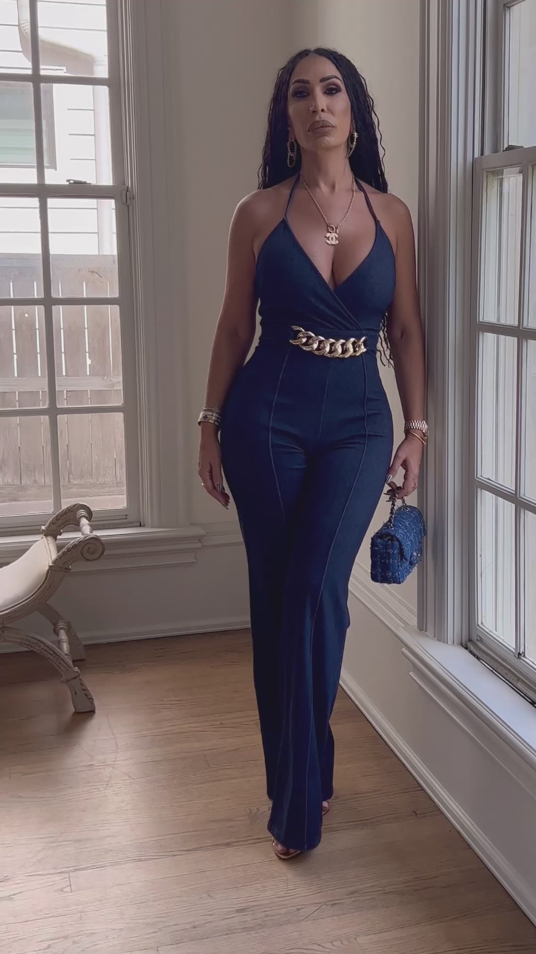 Kardashian (Denim Navy Blue Jumpsuit)
