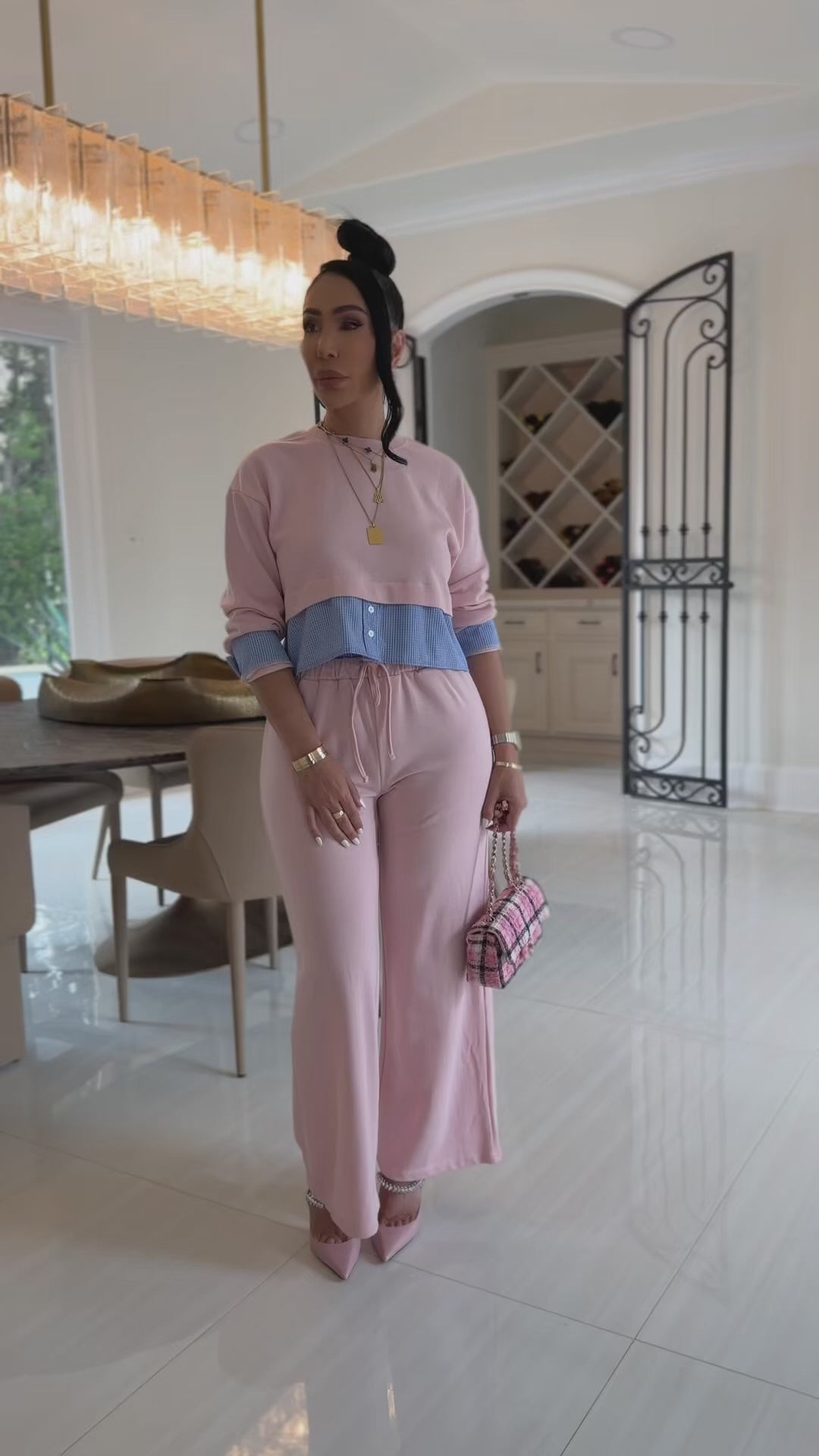 Angelica (Pink Pant Set)