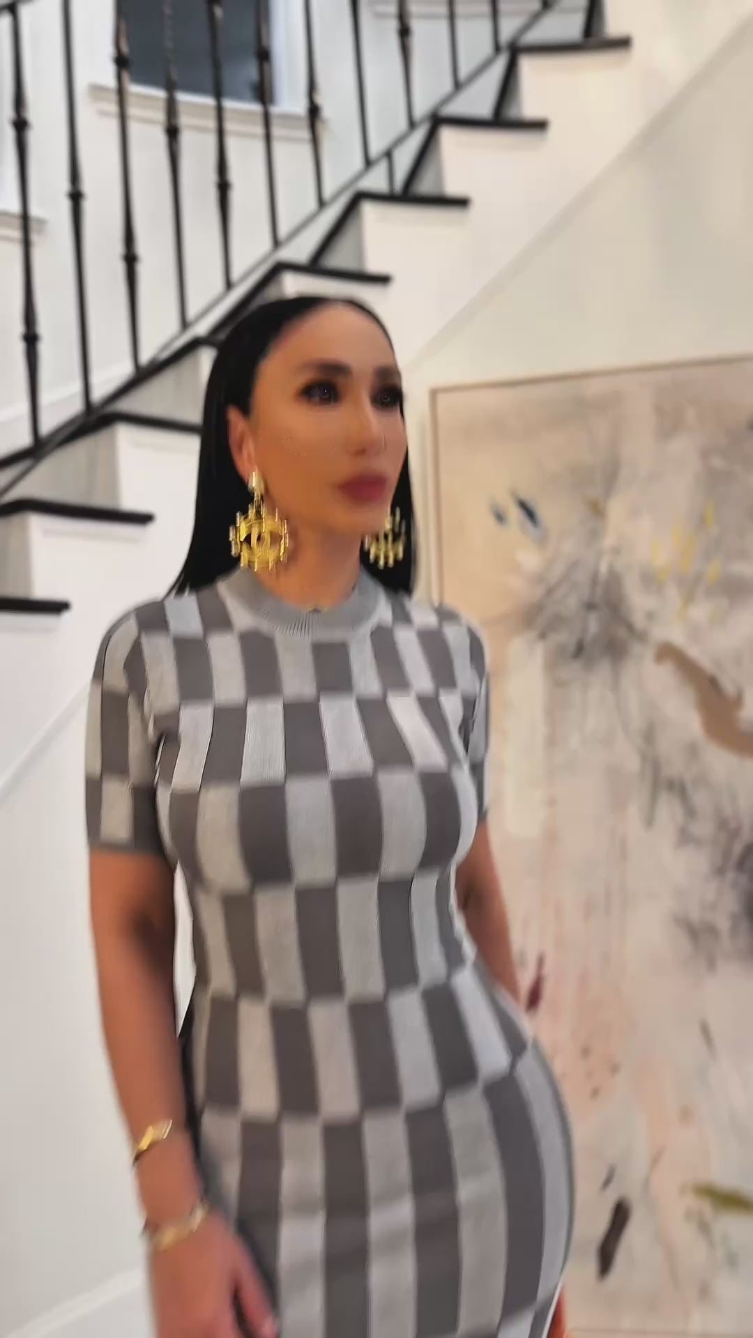 Brady (Light/Dark Grey Plaid Dress)