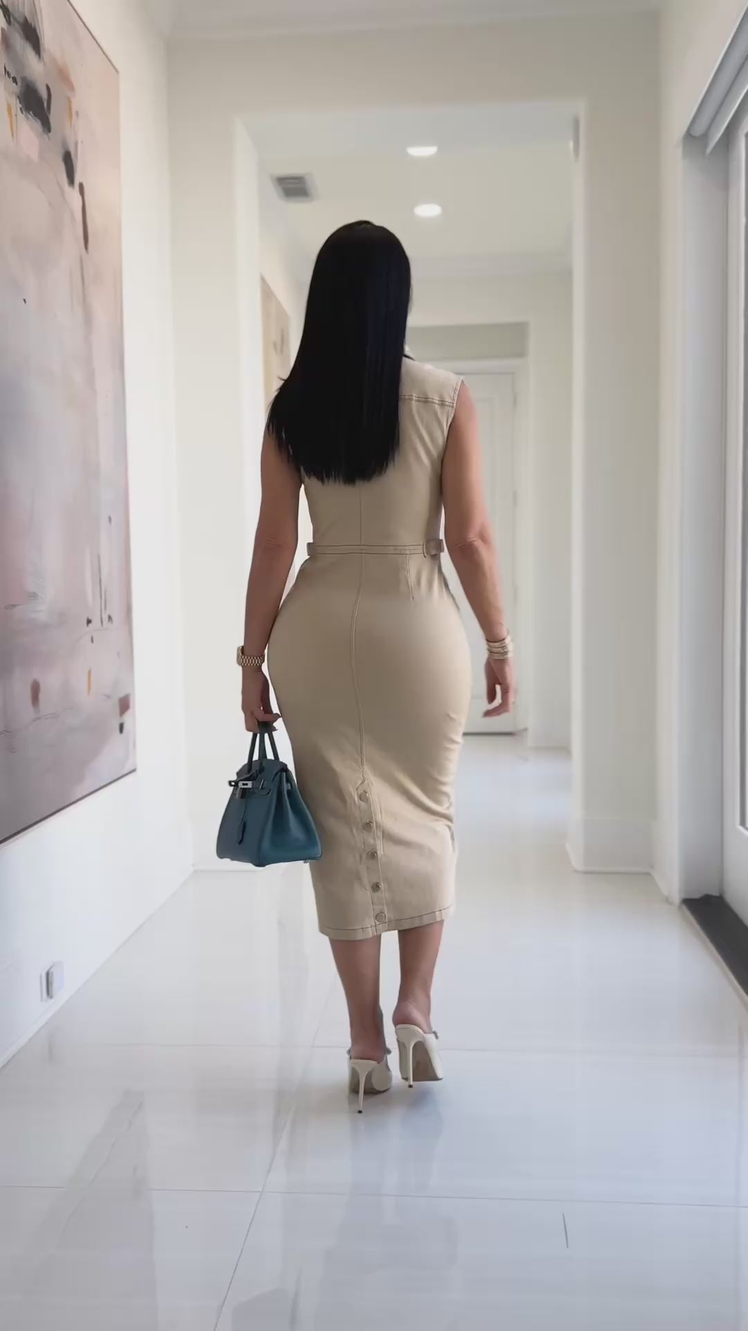 Devery (Beige Midi Dress)