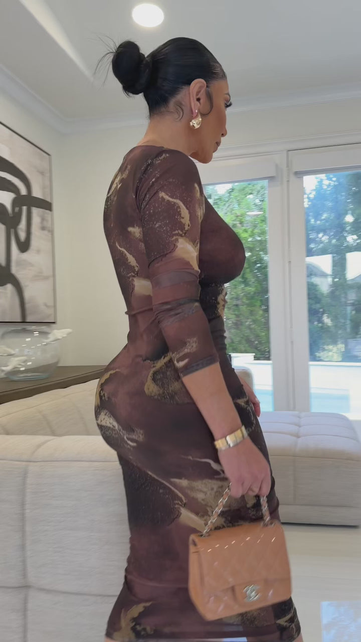 Eclipse (Brown Multi Dress) ALL SALE ITEMS ARE A FINAL SALE NO EXCHANGE