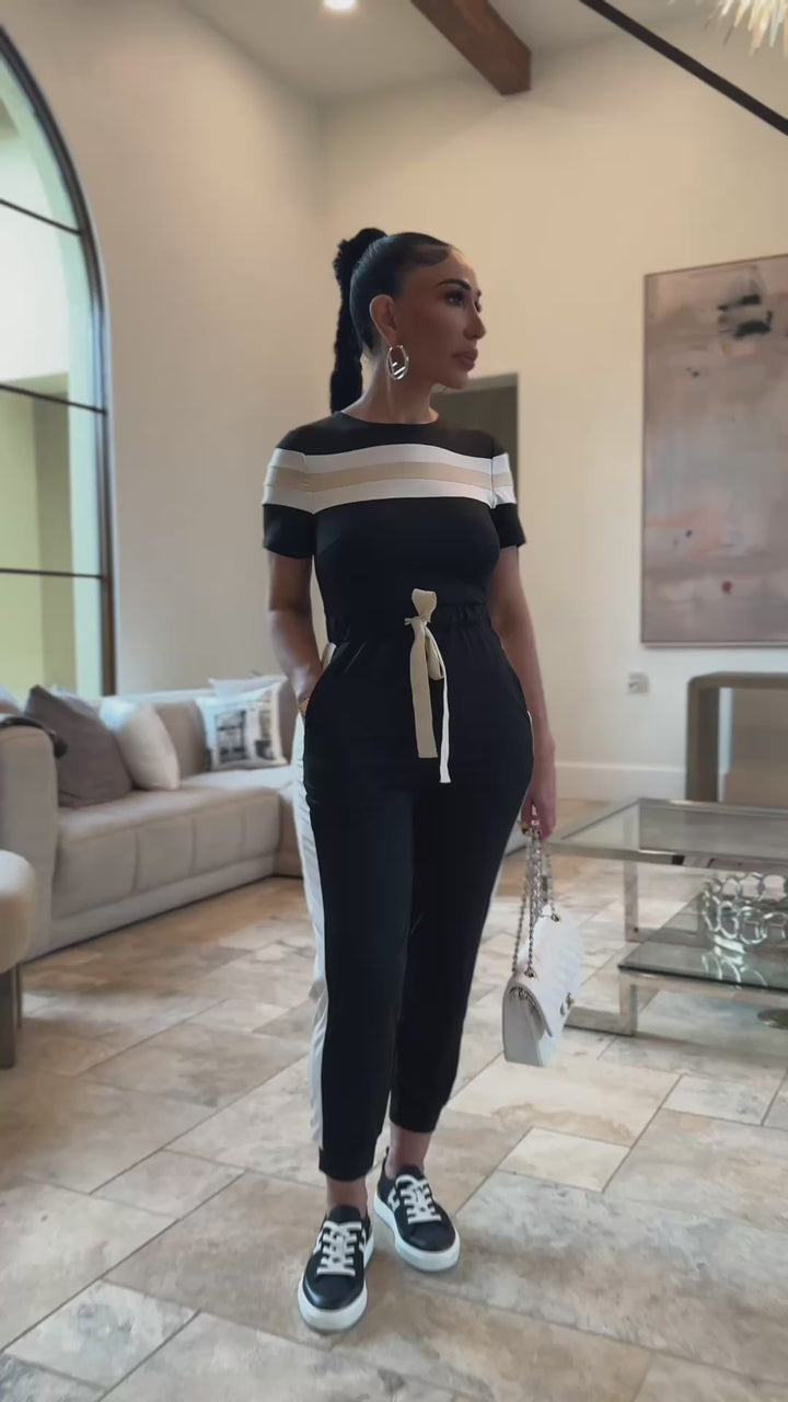 Nique (Black Multi Jumpsuit)
