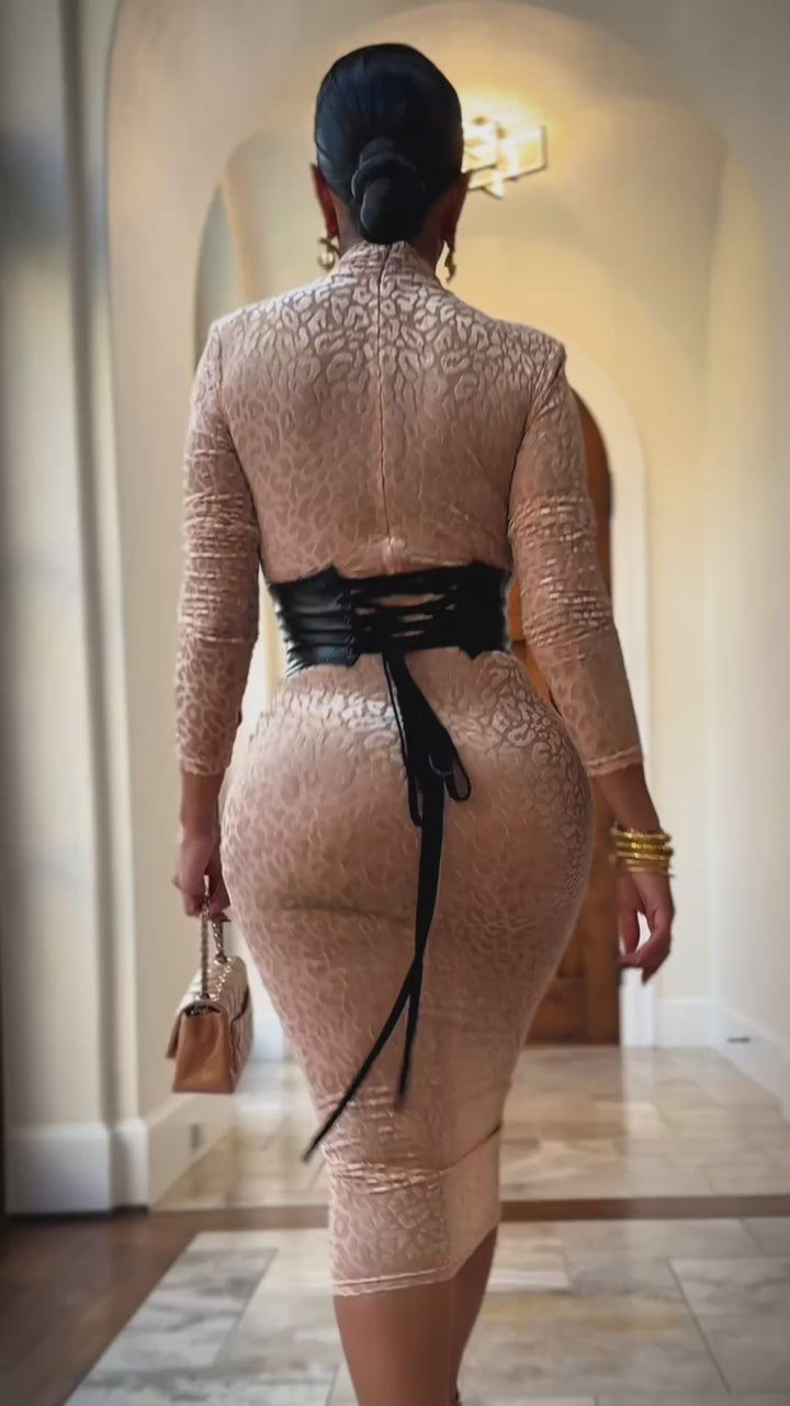 Castillo (Nude Leopard Dress) PRE-ORDER Ships 12/19