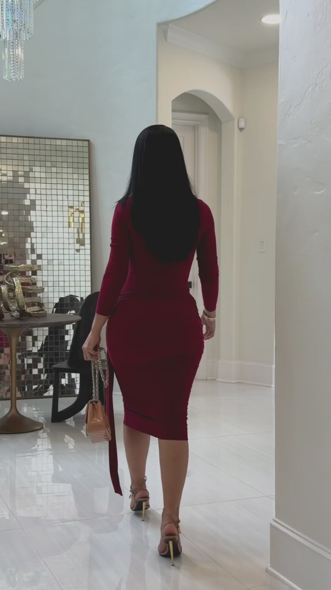 Lulee (Wine Midi Dress)