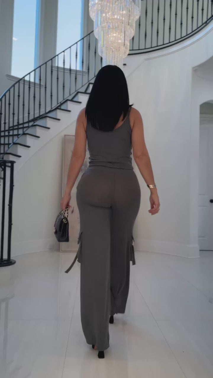 Marta (Charcoal Two Piece Pant Set)