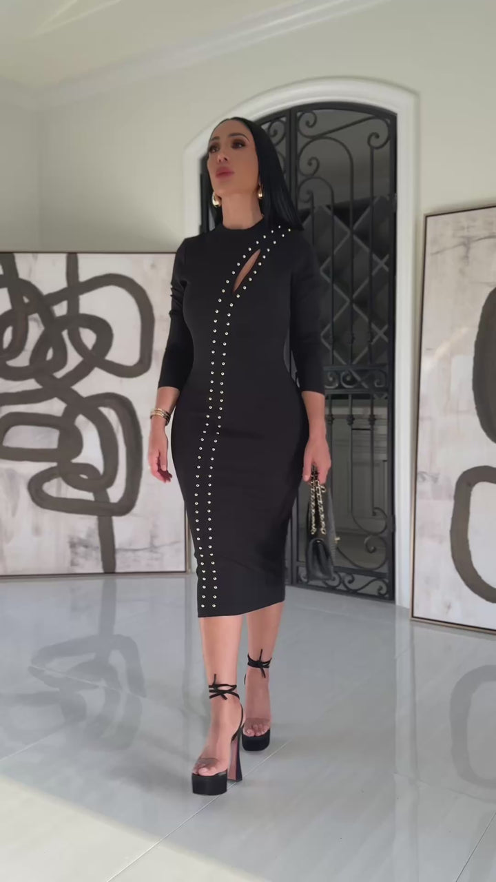 Sidra (Black Midi Dress)