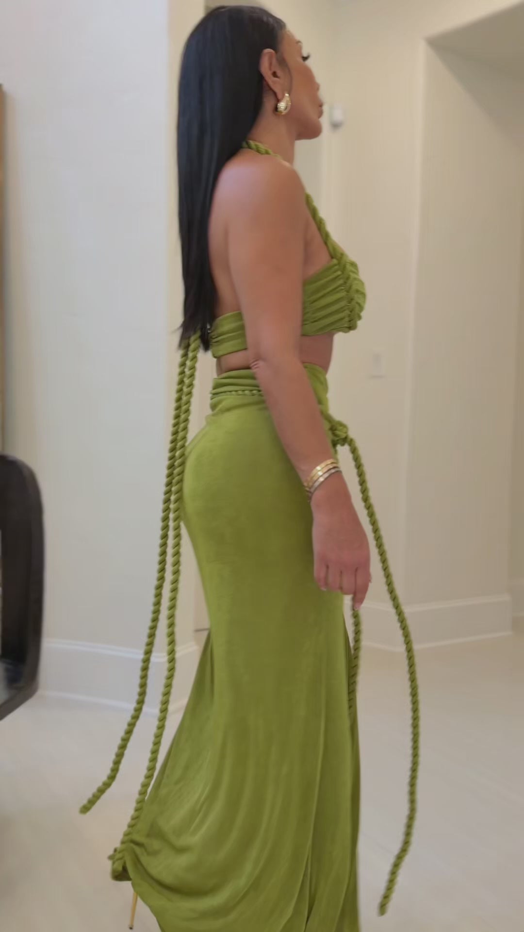 Blaine (Chartreuse Skirt Set)