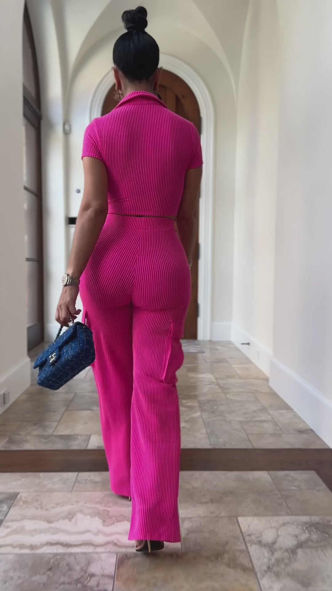 Tynie (Hot Pink Two Piece Pant Set)