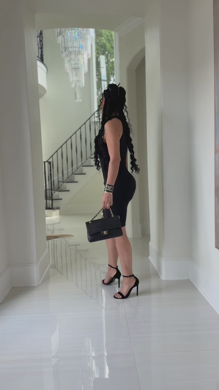 Buckle (Black Midi Dress)