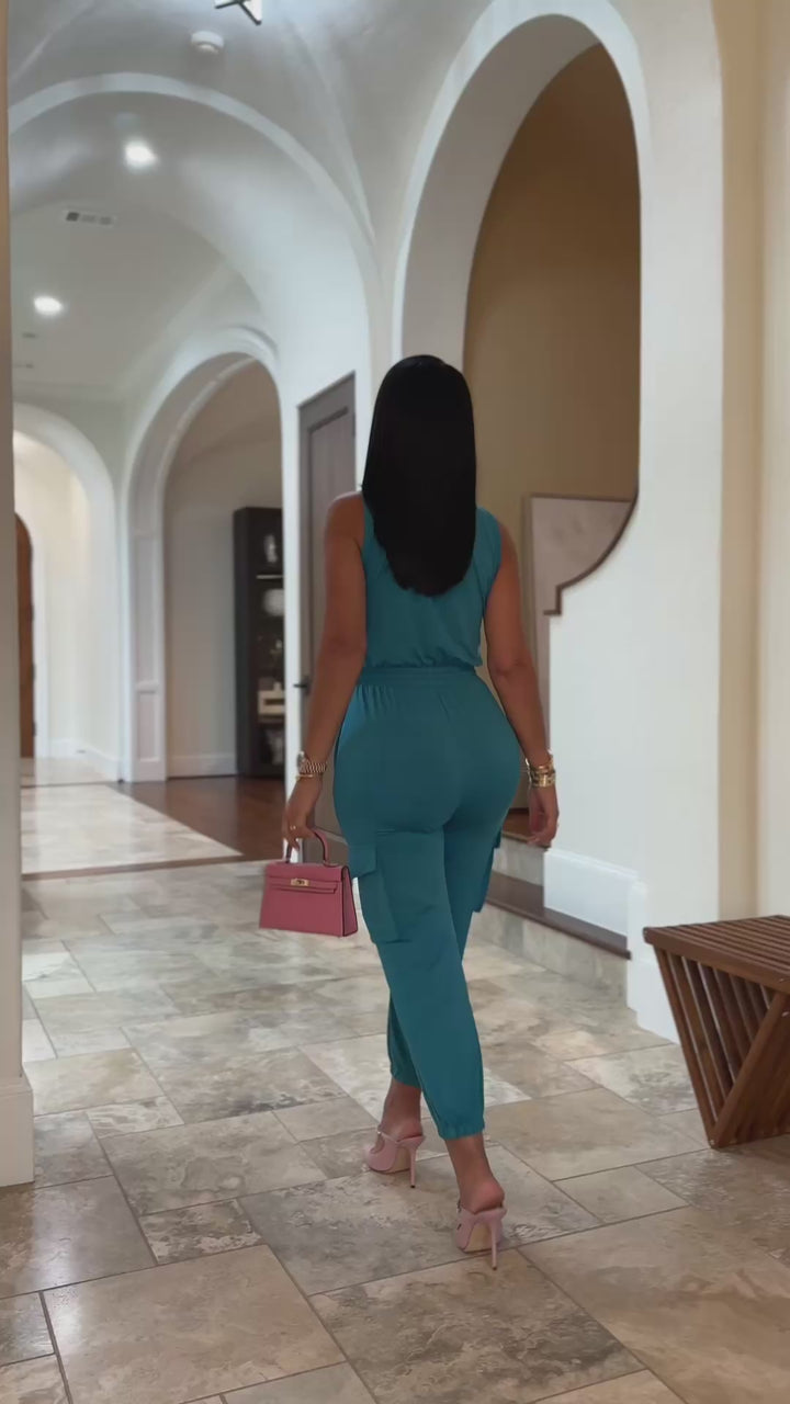 Leandra (Teal Jumpsuit)