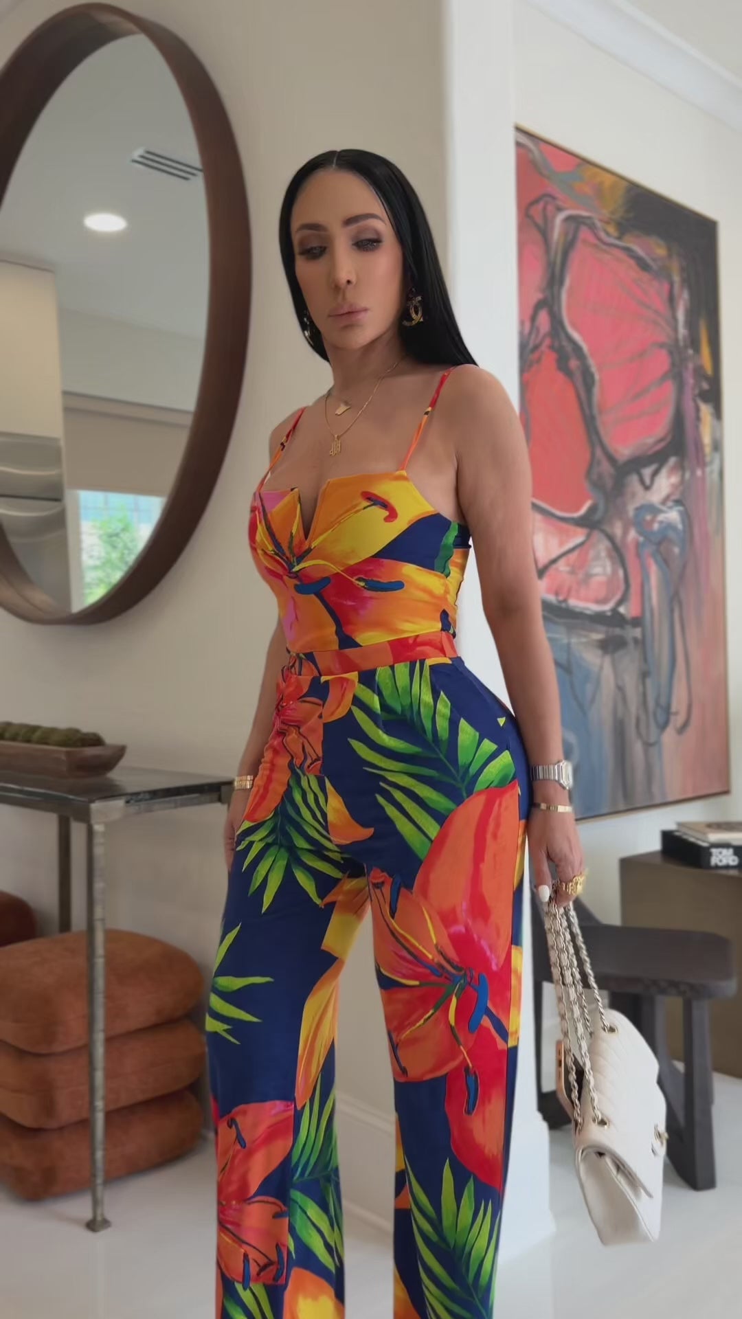 Fletch (Navy Blue Multi Color Jumpsuit)