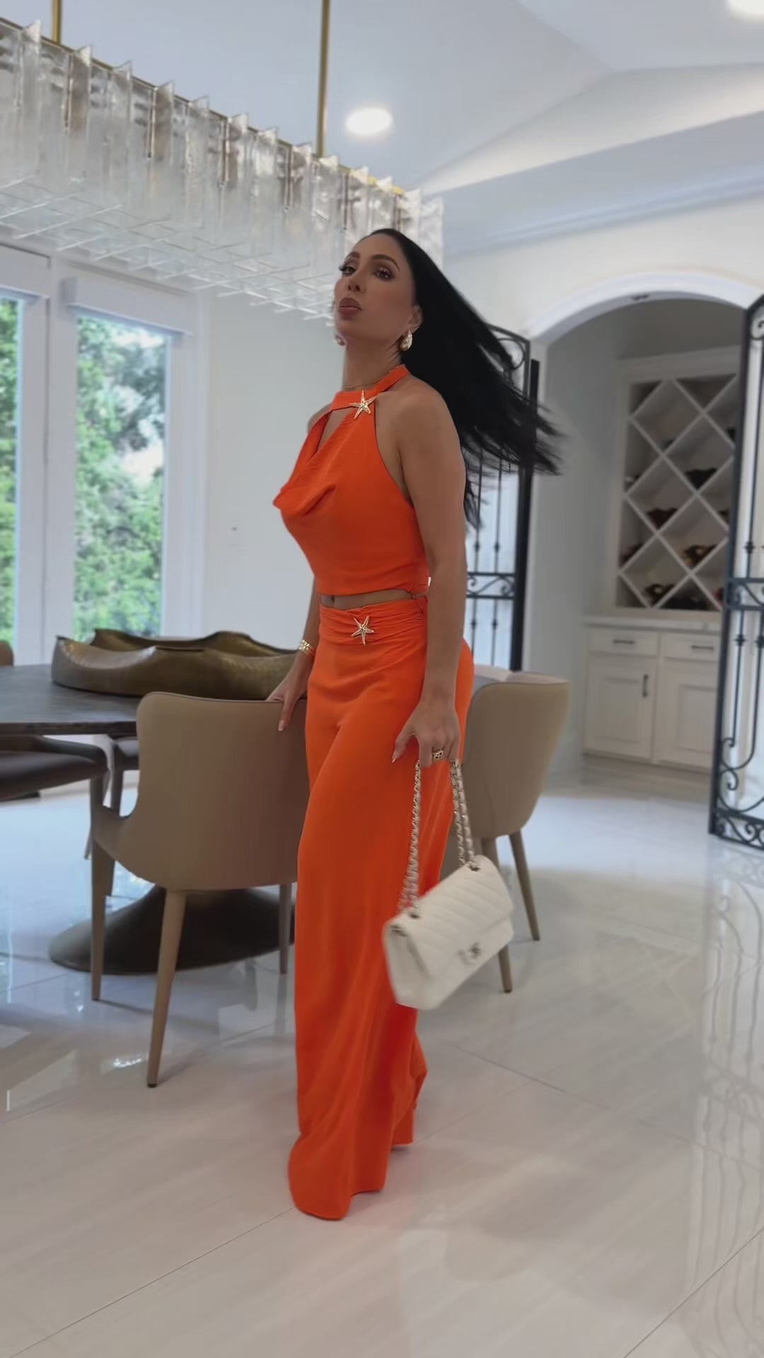 Raeann (Orange Pant Set)