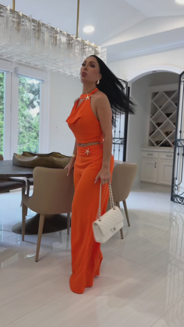Raeann (Orange Pant Set)