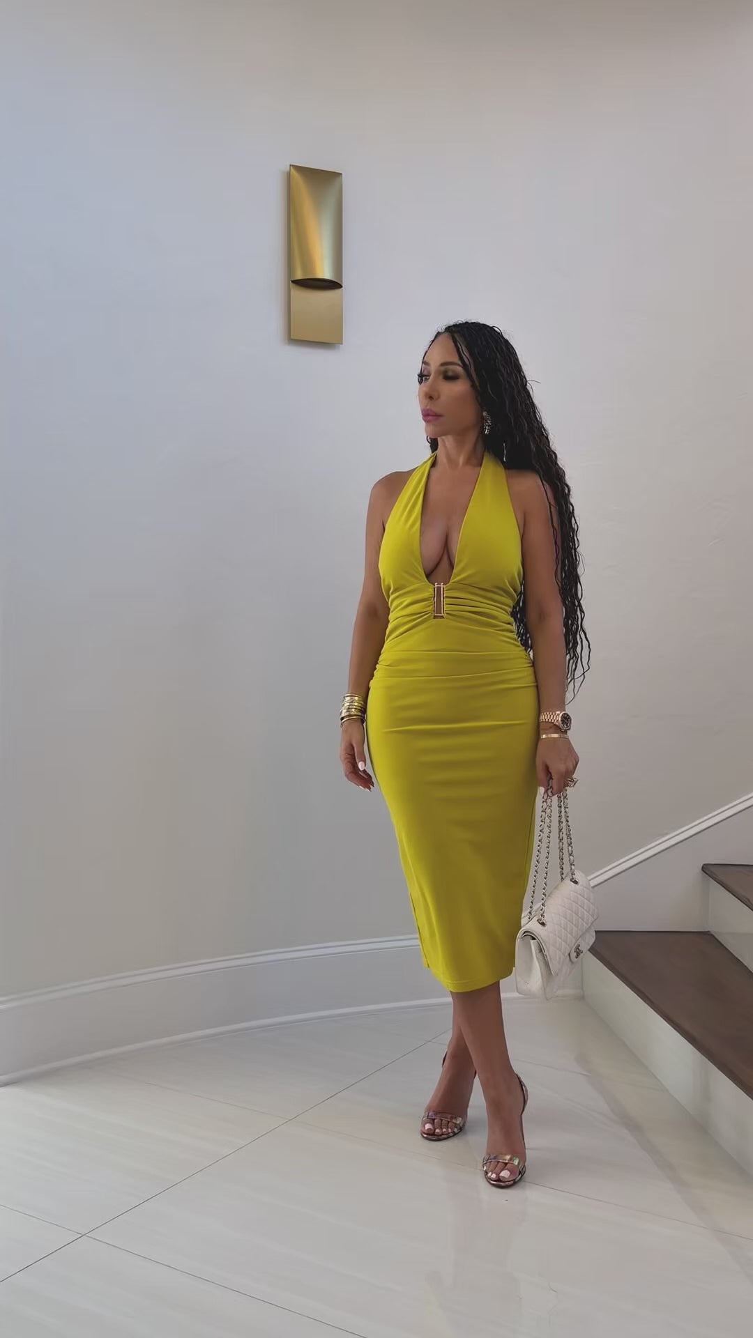 Shakyra (Citron Midi Dress)