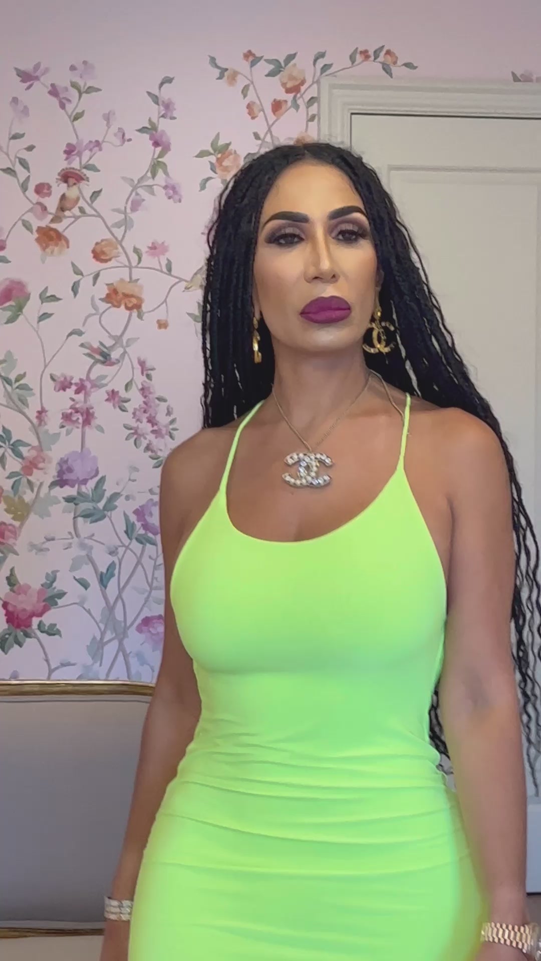 Vibes (Lime Green Midi Dress)