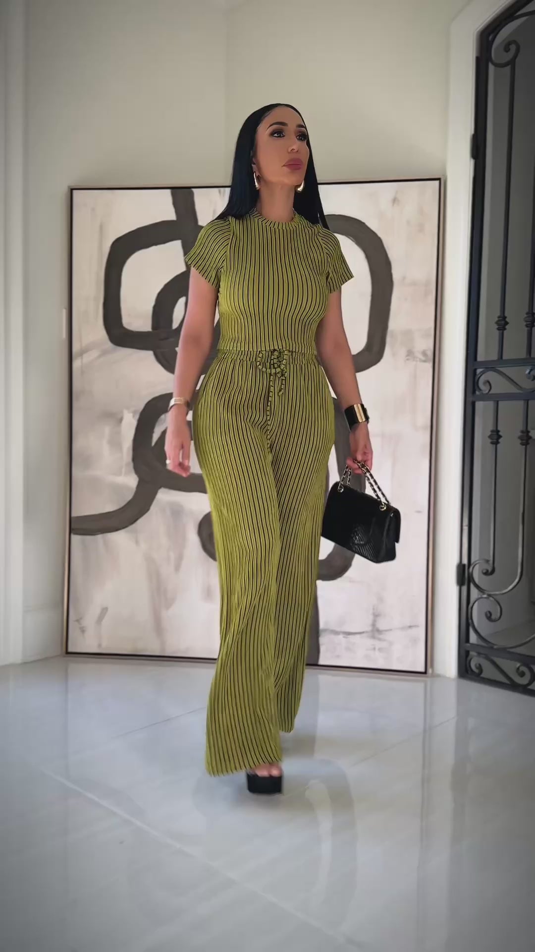 Yanna (Olive Green Pants Set)