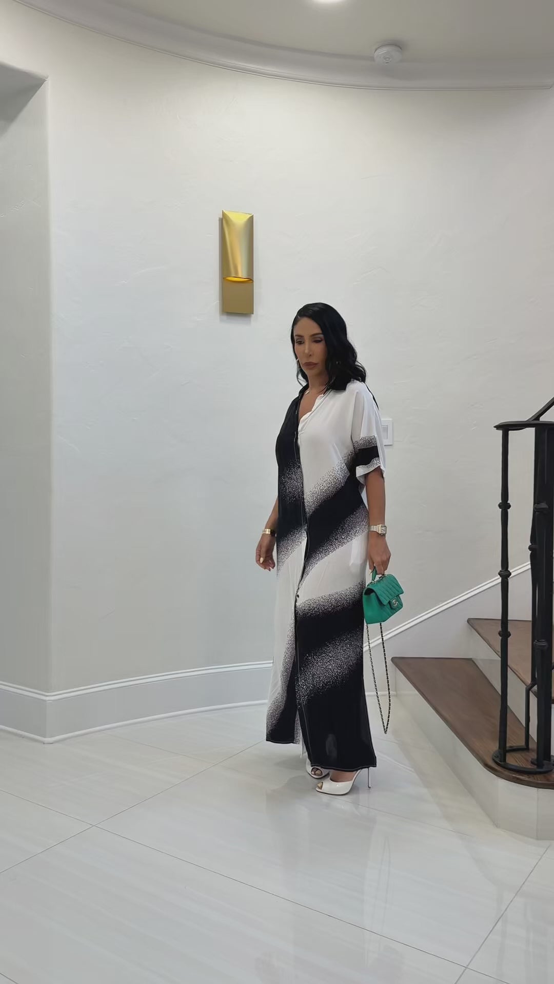 Stormy (White/Black Multicolor Dress)