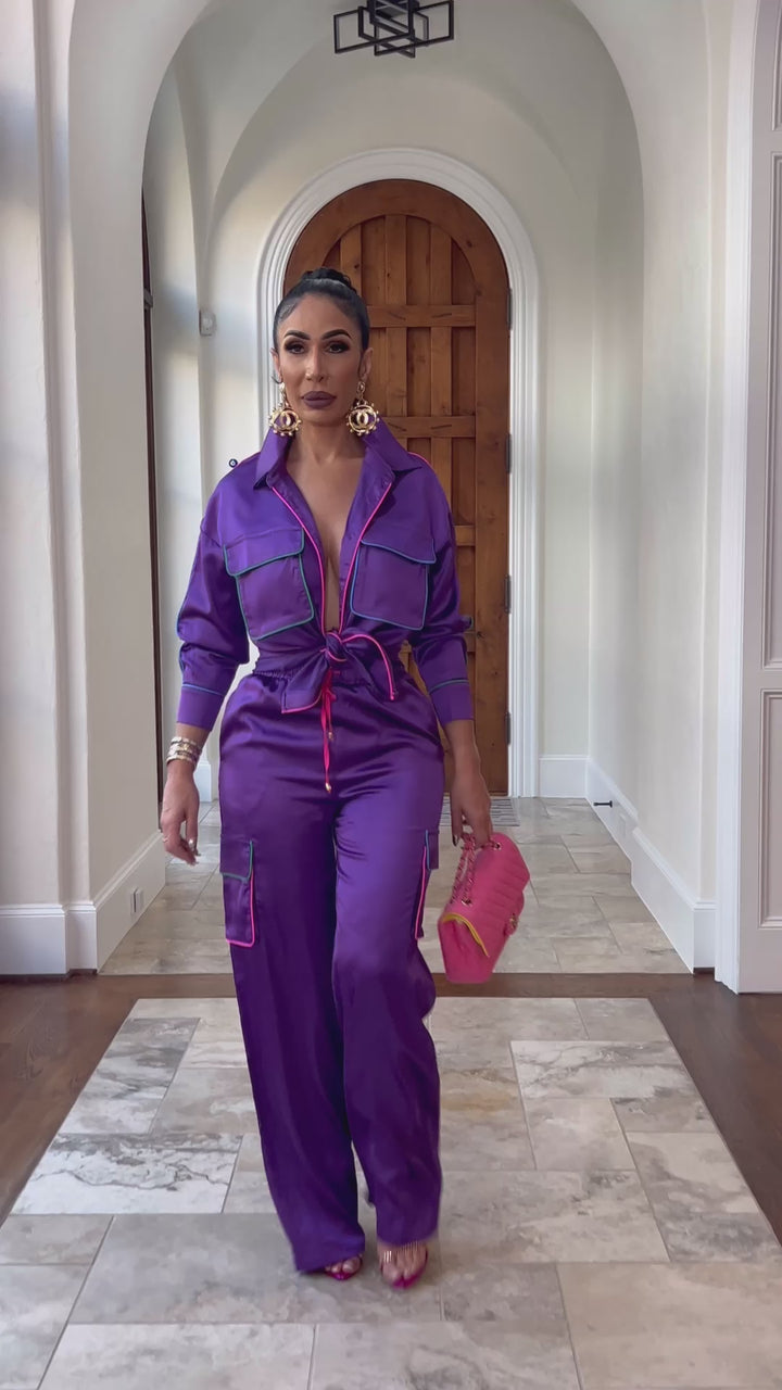Silky (Purple Flared Pant Set) PRE-ORDER Ships 5/5