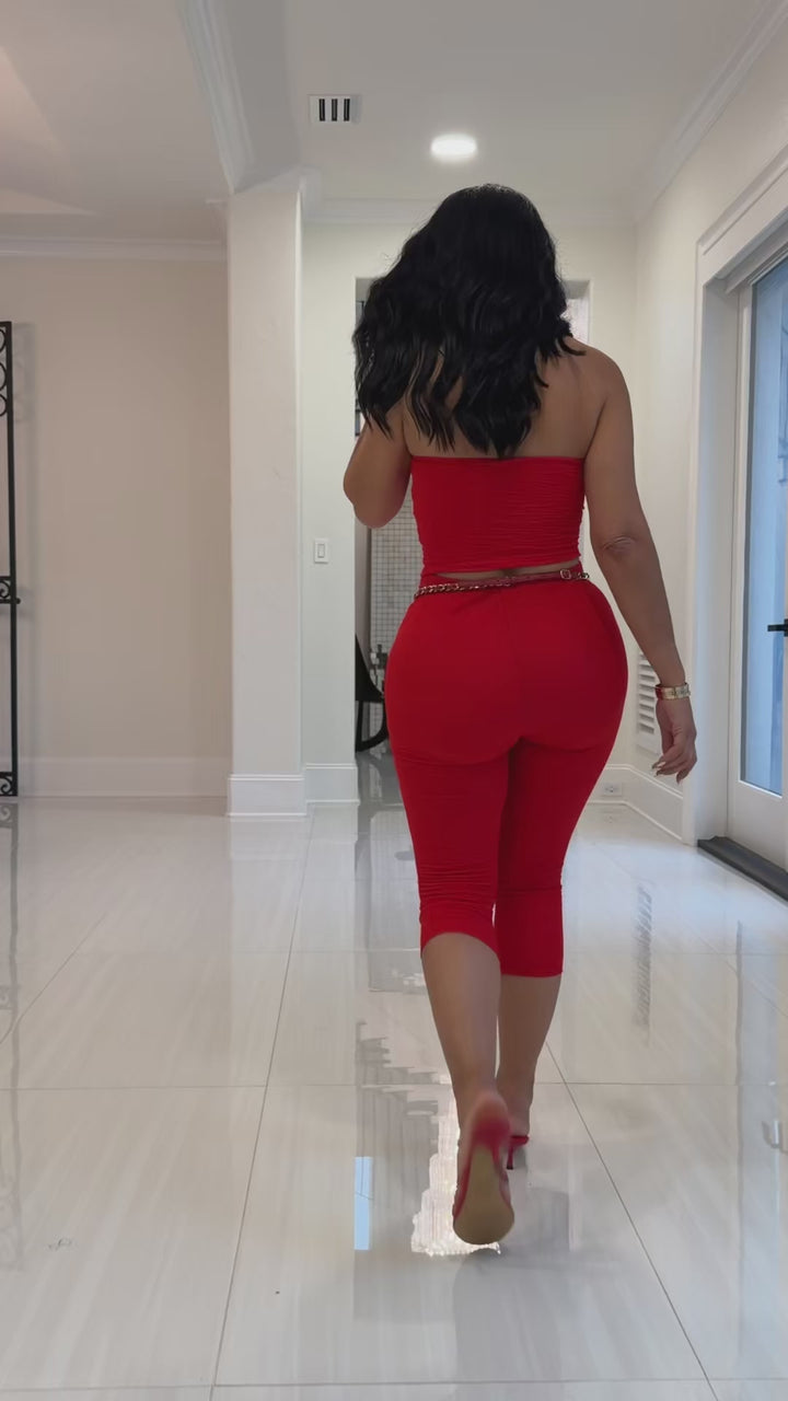 Tone (Red Capri Pant Set)