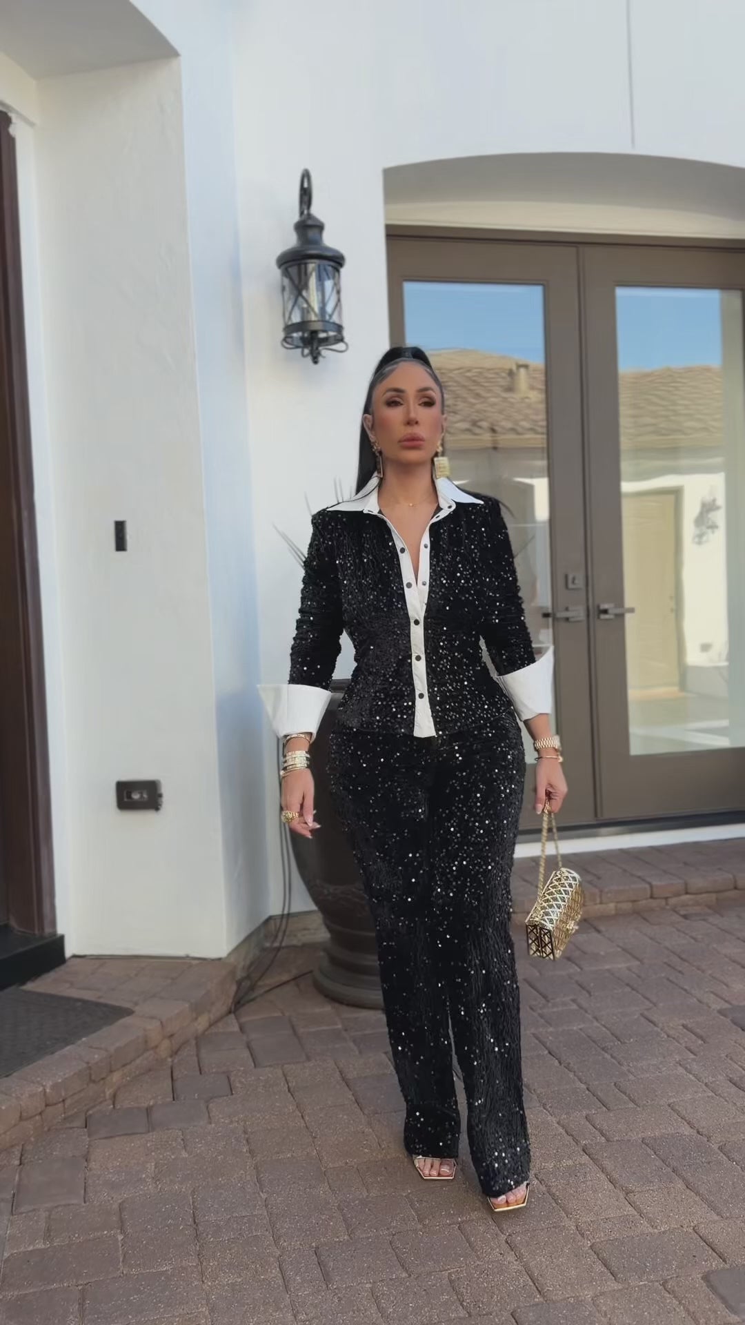 Frank (Black/White Pant Set)