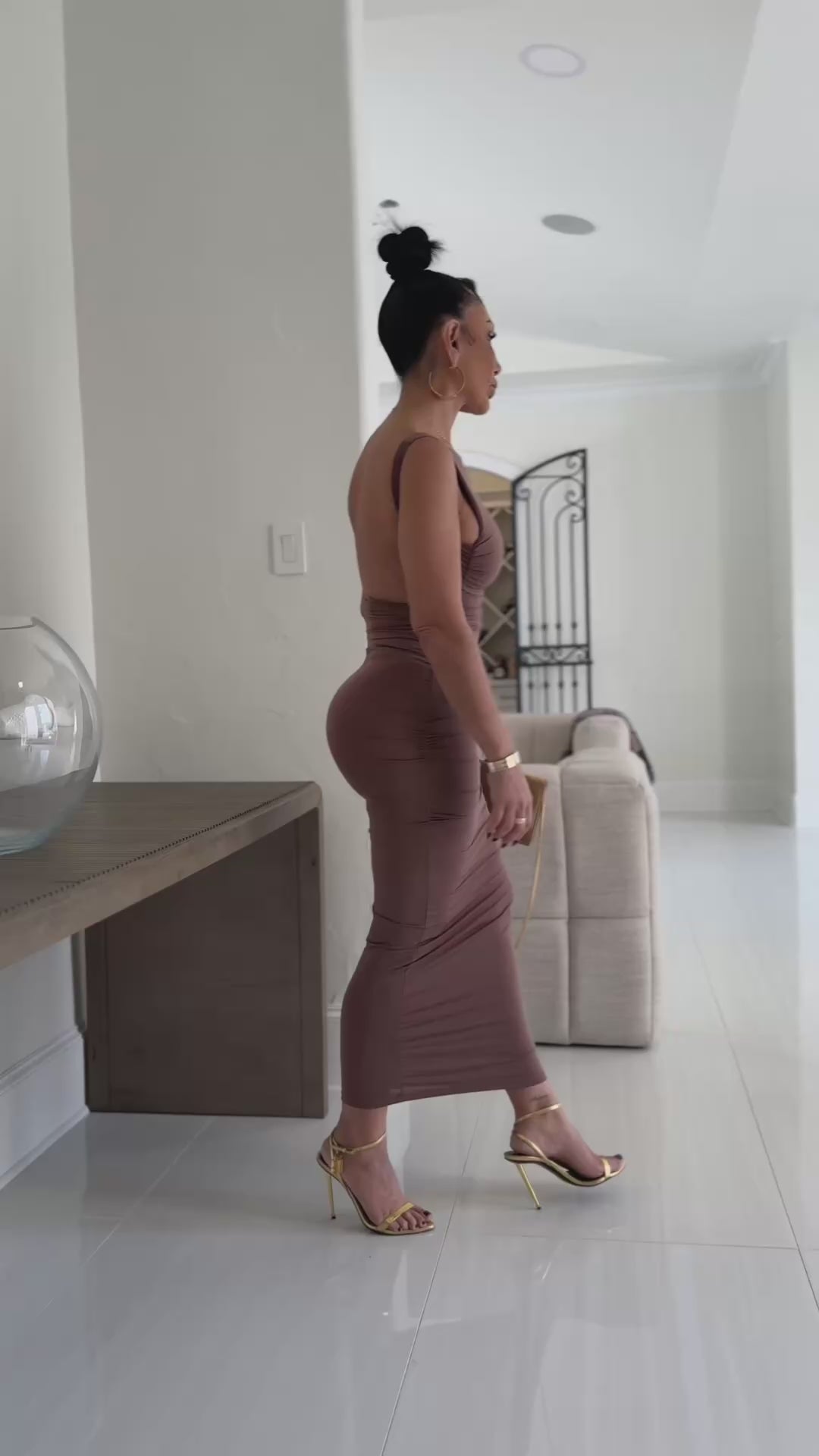 Joziah (Brown Midi Dress)