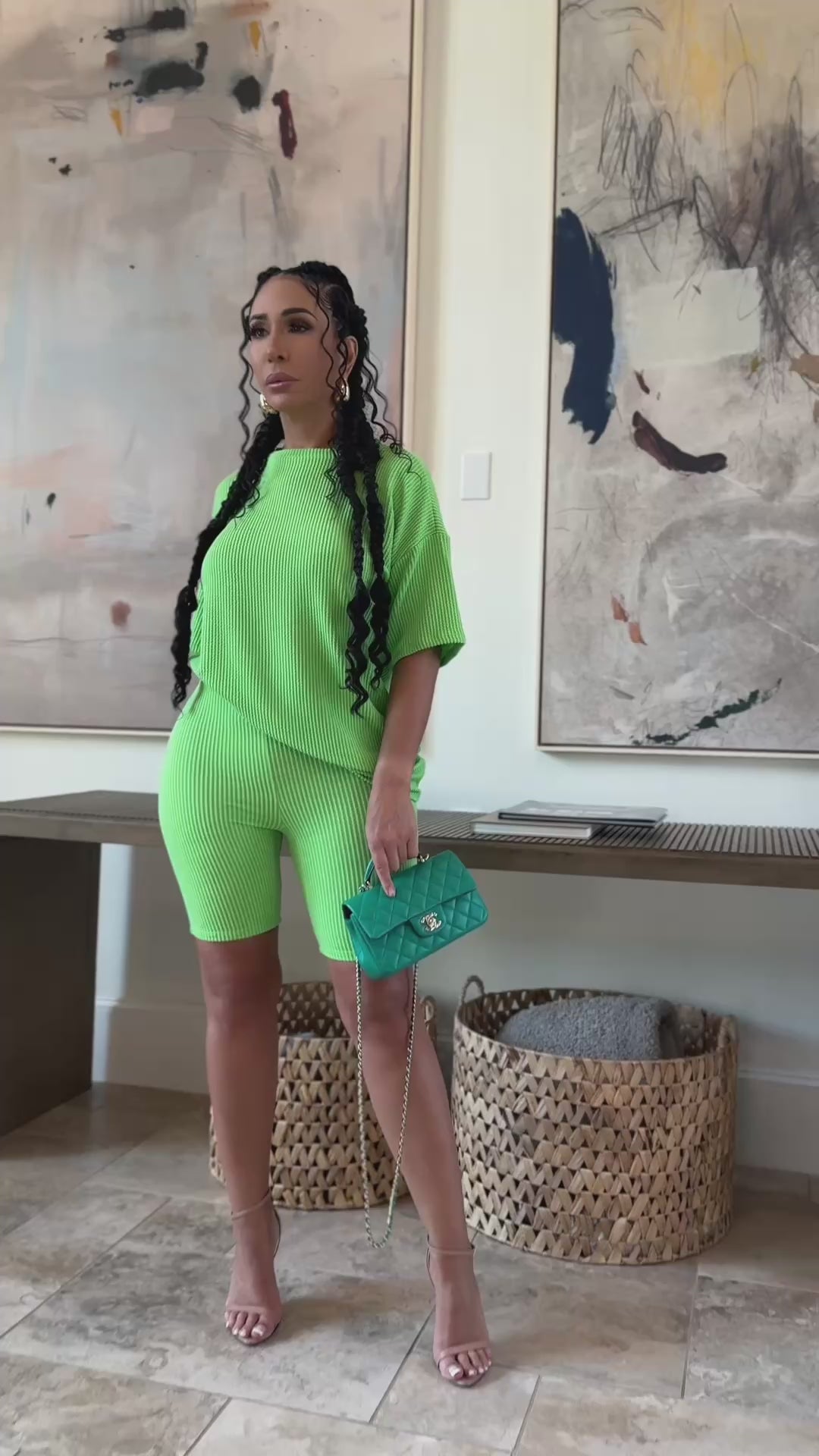 Maxine (Lime Shorts Set)