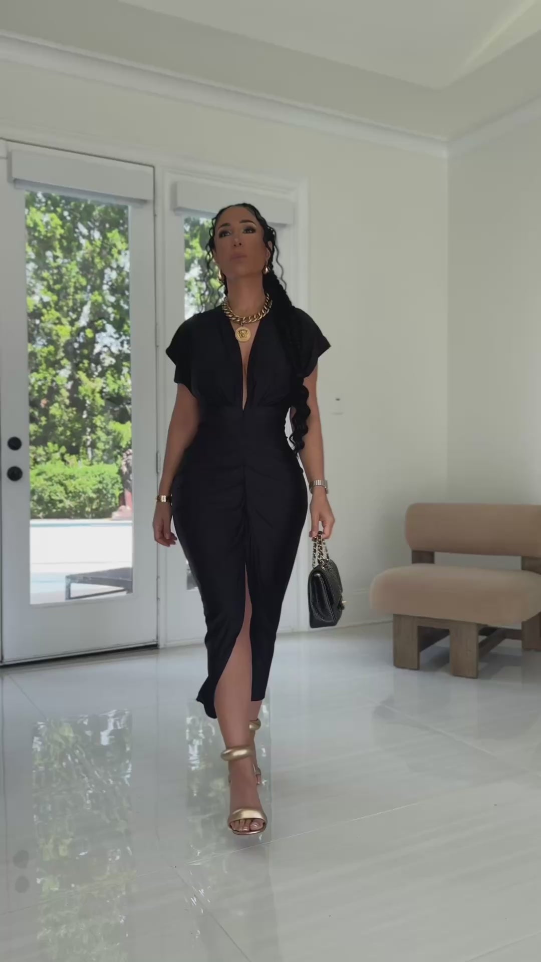 Vanta (Black Midi Dress)
