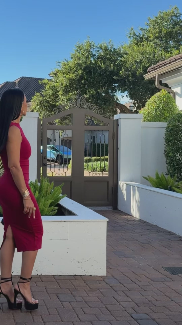 Rick (Wine Midi Dress)