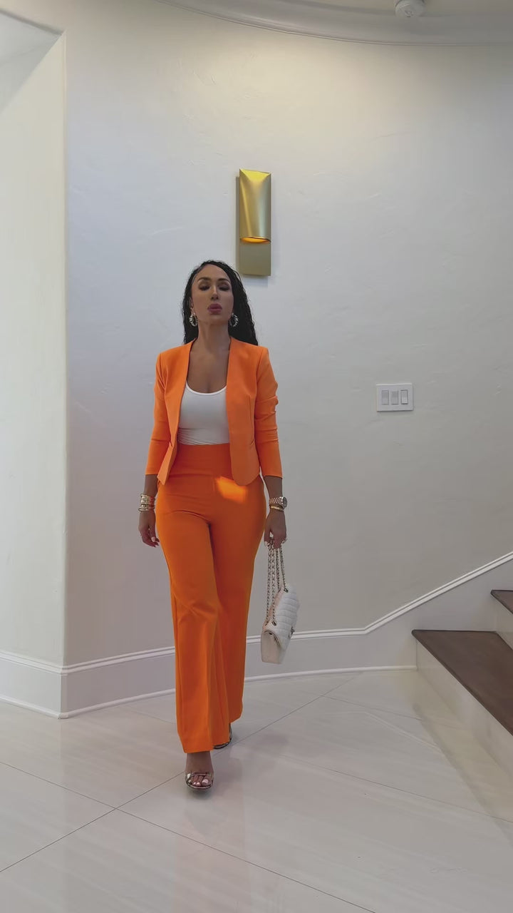 Micha (Orange Blazer Set)