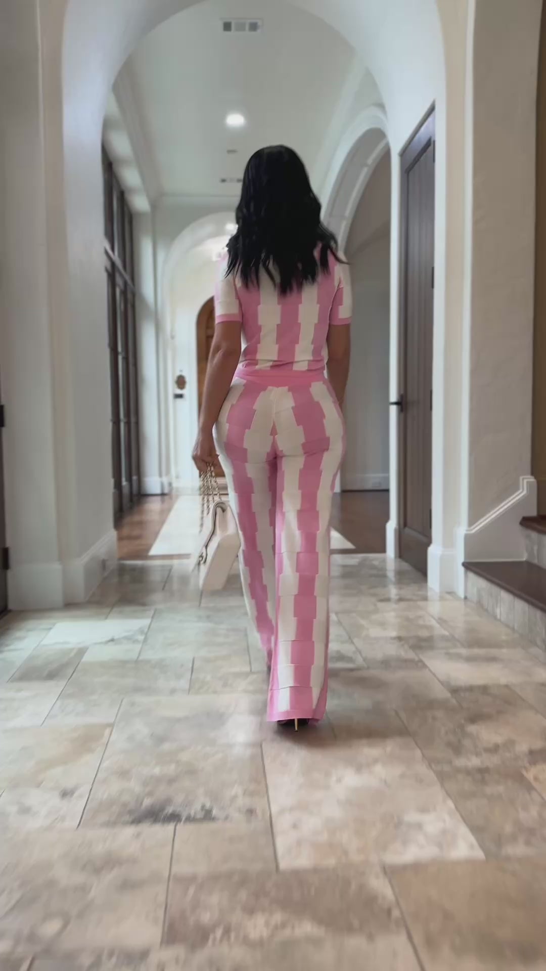 Yates (Pink/White Pants Set)