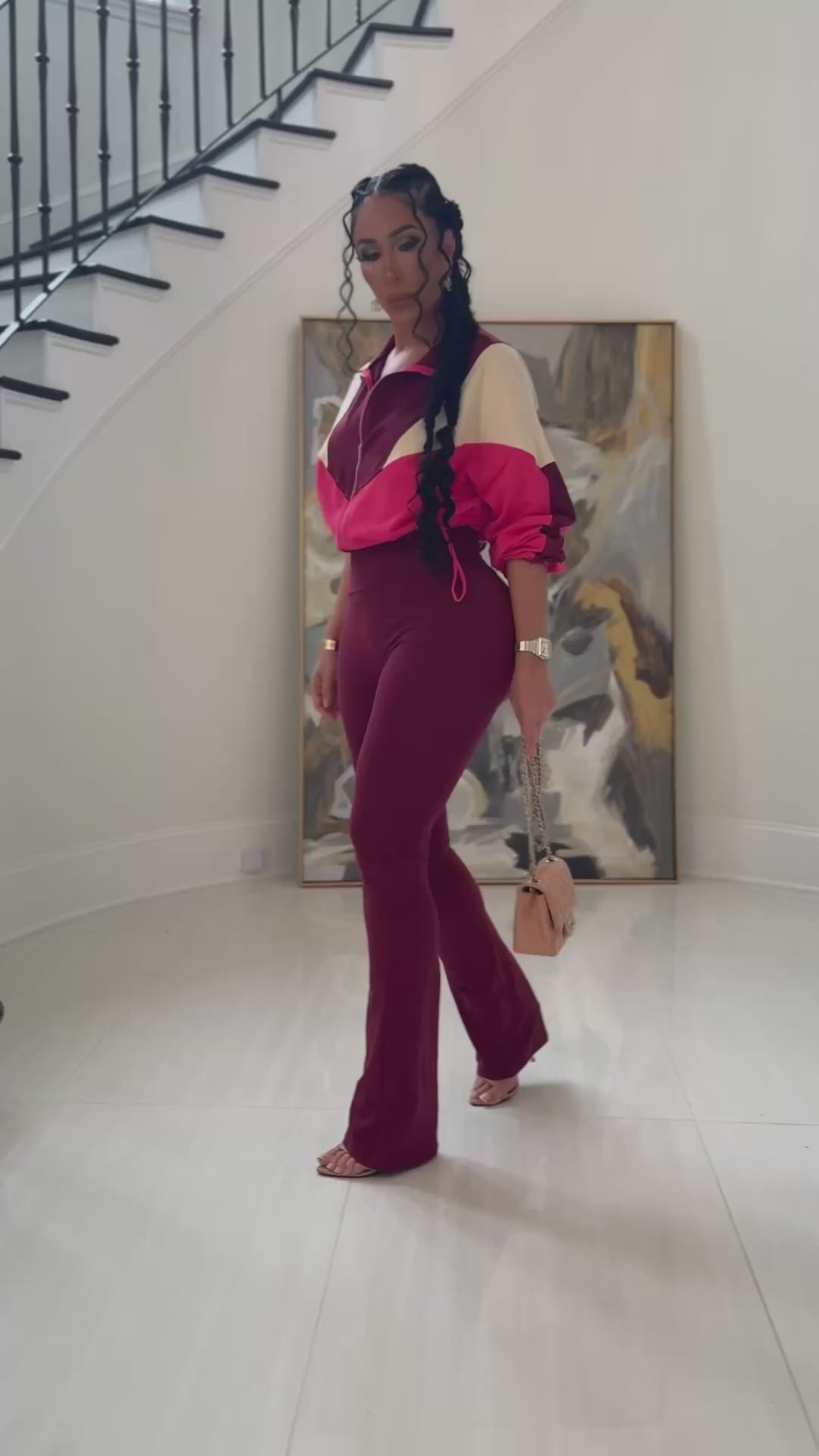 Cider (Maroon/Cream Pant Set)