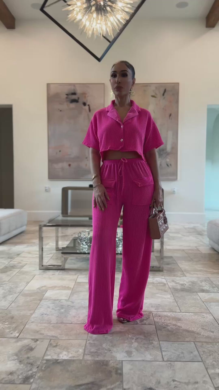 Karli (Fuchsia Pants Set)