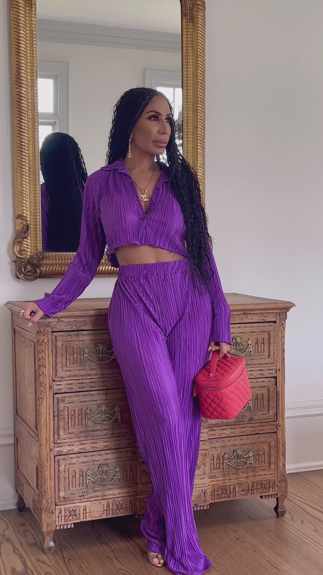 Lupe (Purple Flared Pants Set) ALL SALE ITEMS ARE A FINAL SALE NO EXCHANGE