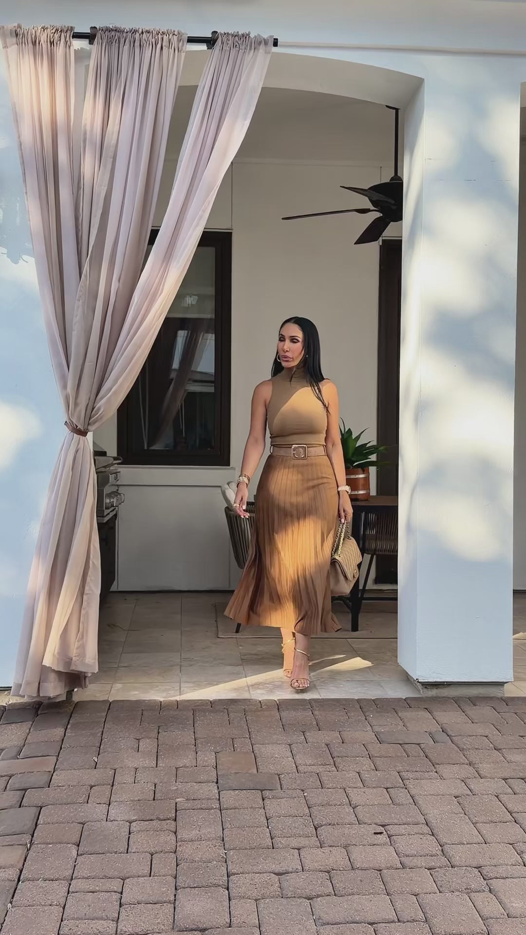 Kale (Caramel Brown Skirt Set)