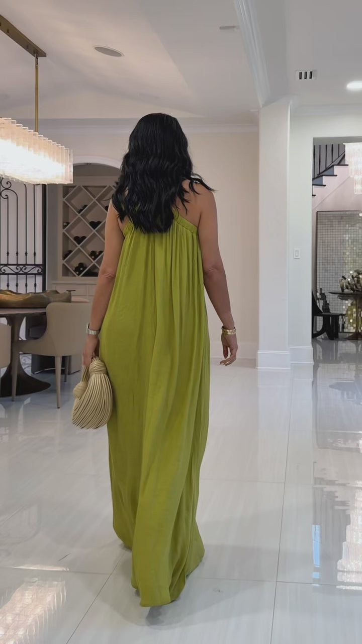 Zues (Deep Lime Green Maxi Dress)