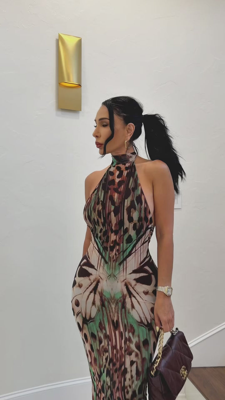Teanna (Green Multicolor Maxi Dress)