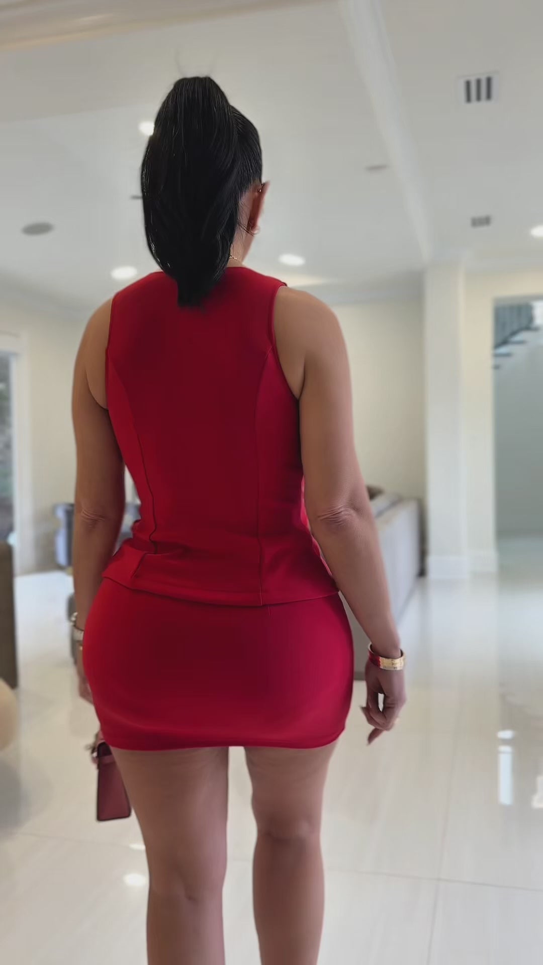 Marge (Crimson Red Skort Set)