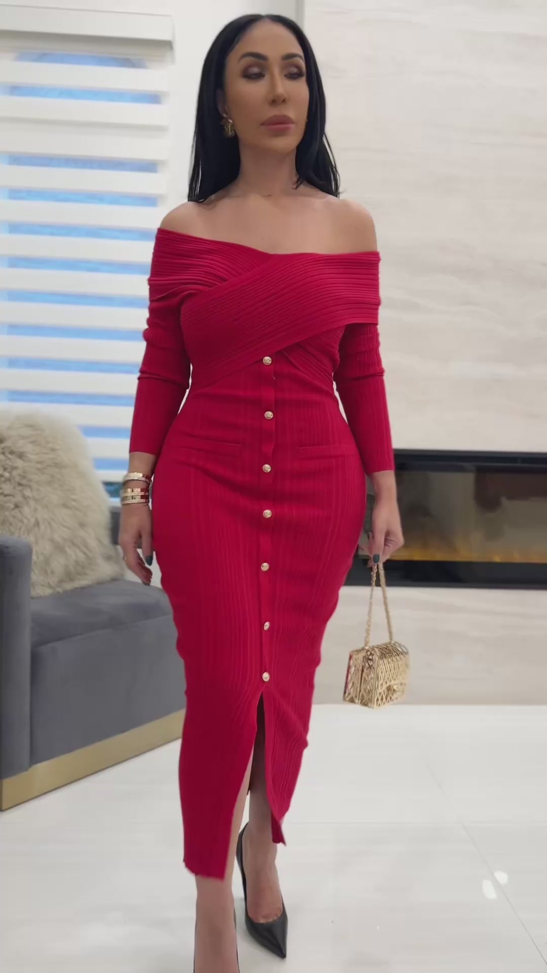 Harden (Red Midi Dress)