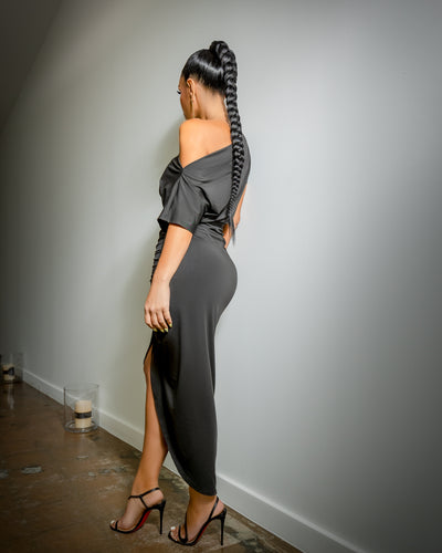 Brandy (Black Ruched Dress)