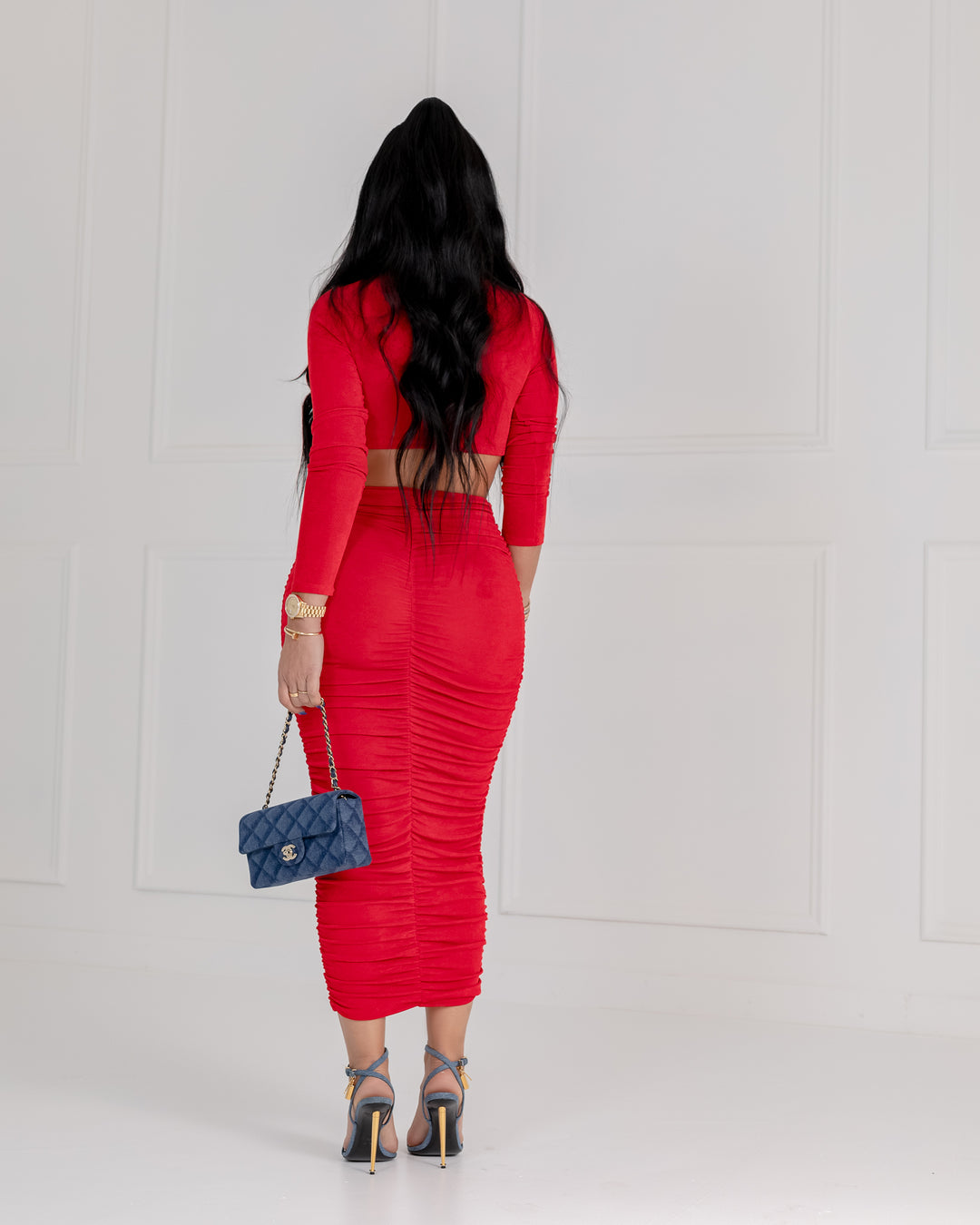 Alexis (Red Two Piece Skirt Set)